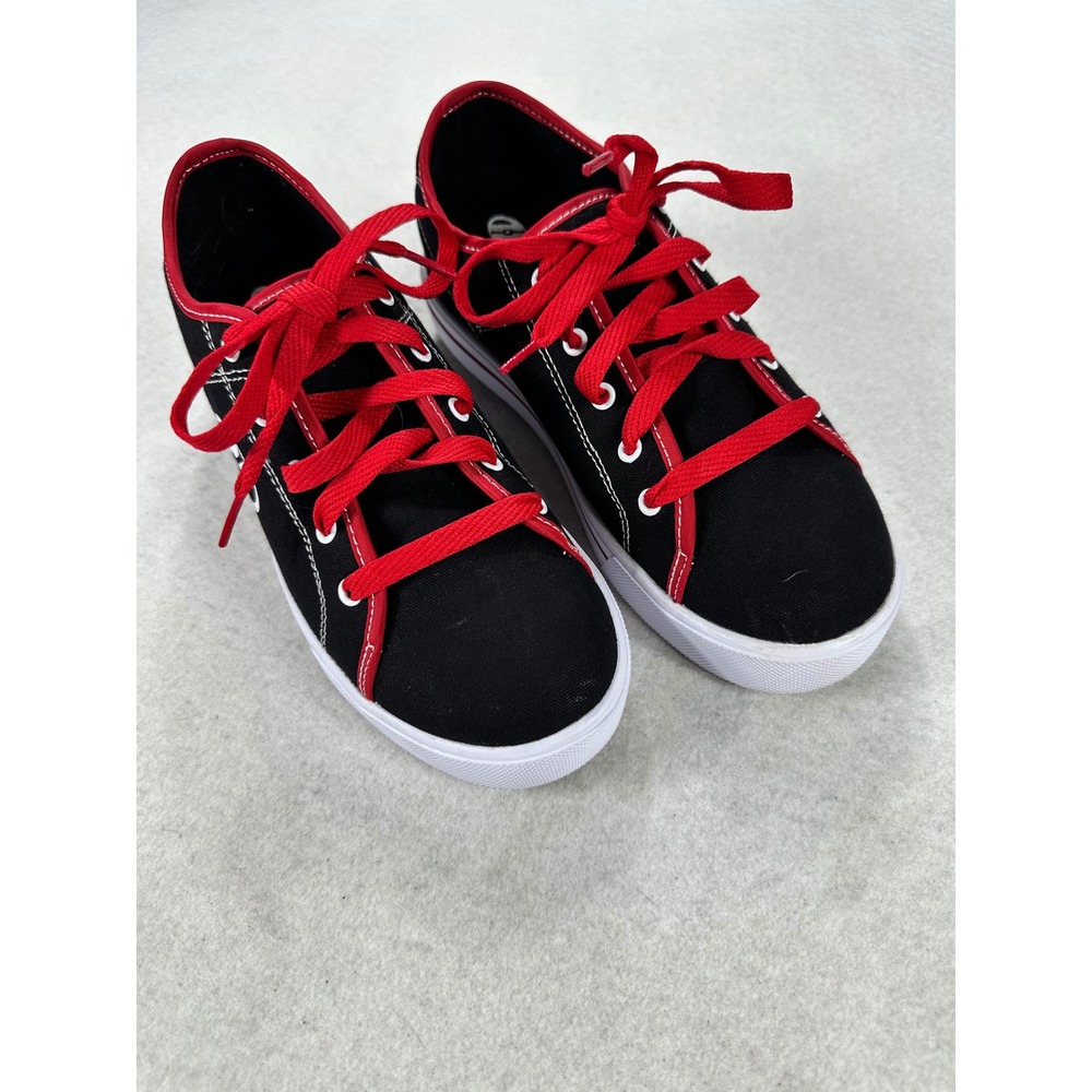 Heelys Canvas Skate Shoes Black Red Low Top Sneakers Size 7